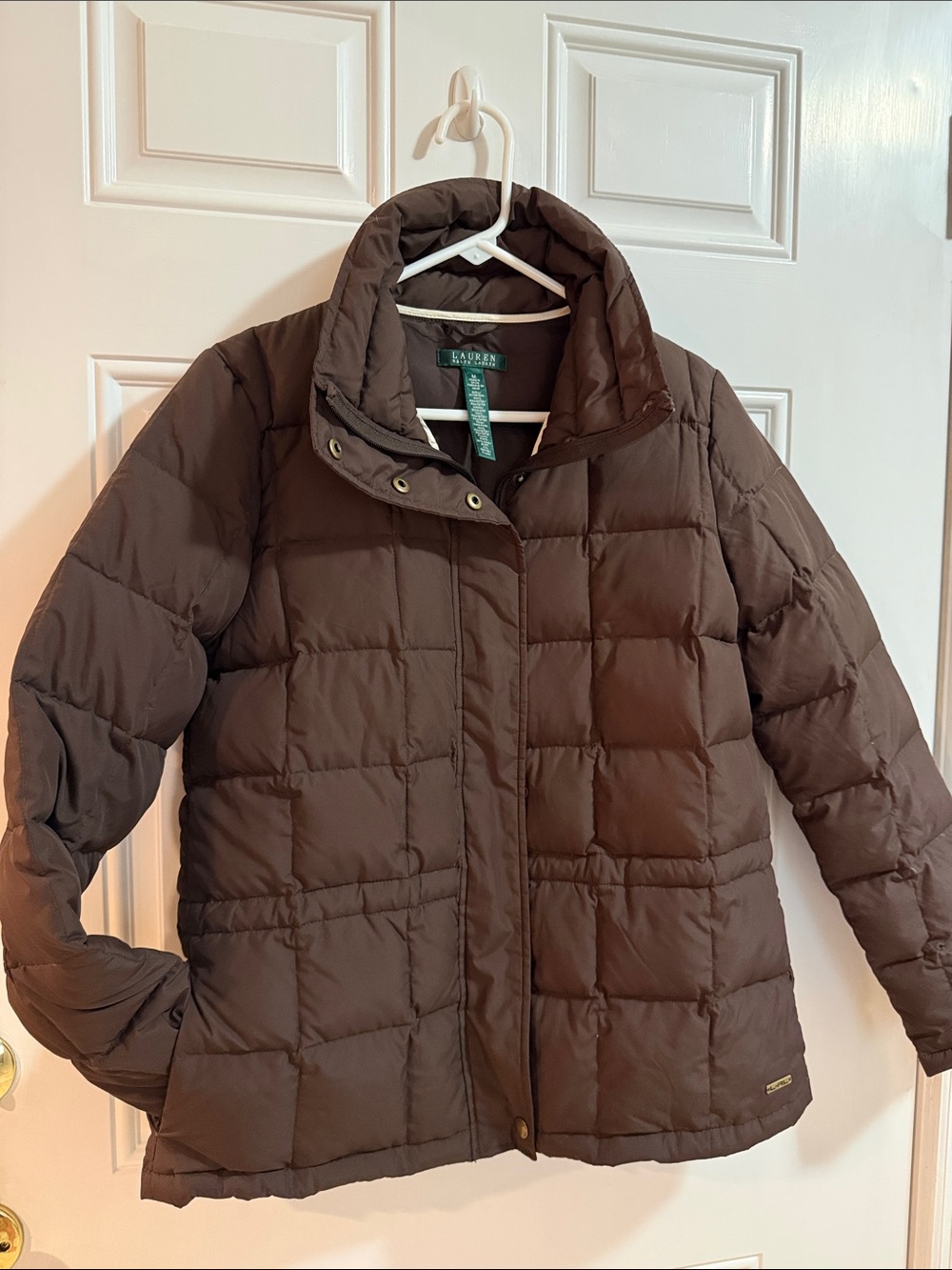 Lauren Ralph Lauren Chocolate Brown Quilted Puffer Jacket